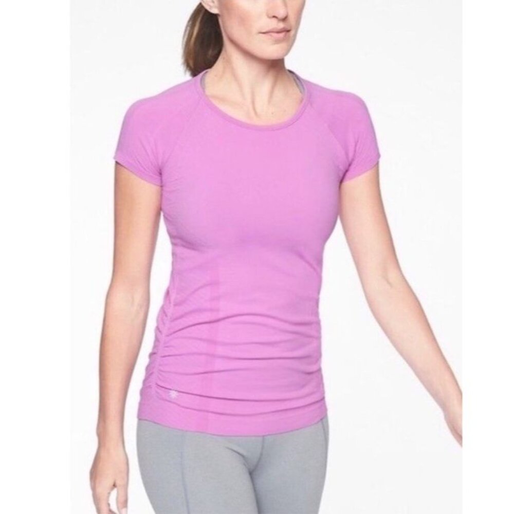 Athleta Speedlight Tee Size Small Pink Athletic Short Sleeve Shirt Breathable